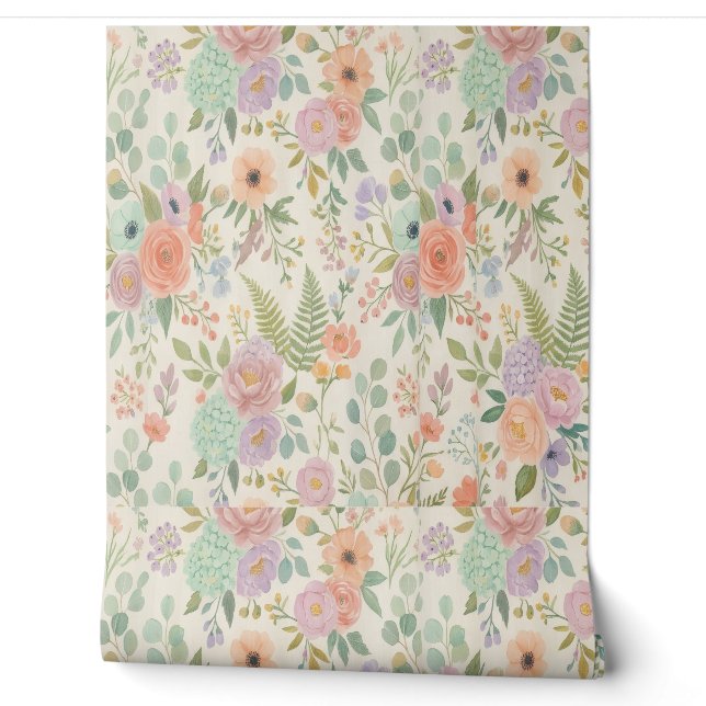 Bloemendecoratie  behang (Afrollen)