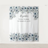 Bloemendek Blauwe Achtergrond Foto Prop Bruidsmeis Wandkleed (Voorkant)