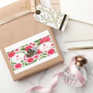 Bloemendek Rode Douane Foto Sticker – Love You Mam