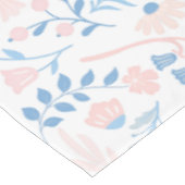 Bloemendesign boho blokprint blauwe roze meisjesac tafelkleed (Gekanteld)