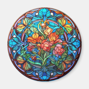 Bloemendesign Gebrand Glas Motief Magneet