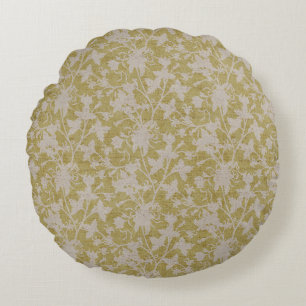 Bloemendesign in chintz-stijl-chartreuse rond kussen