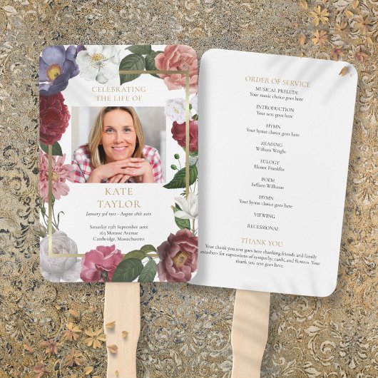 Bloemendienst Foto Order of Service Programma Handwaaier