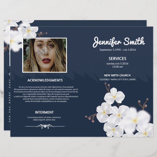 Bloemendienst Programma Sjabloon (Voorkant / Achterkant)