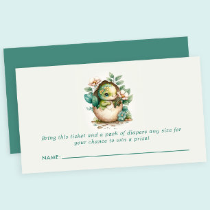 Bloemendinosaurusei Baby Shower Luierraffle Informatiekaartje