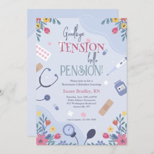 Bloemendokter of verpleegkundige Uitnodiging tot p (Voorkant / Achterkant)