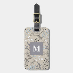  bloemendraakVlieg Patroon Monogram Bagagelabel