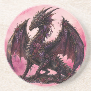 Bloemendragon Botanische Fantasy-dragon Zandsteen Onderzetter