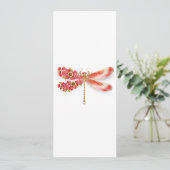 Bloemendragonfly met juwelen sakura advieskaart (Staand voorkant)