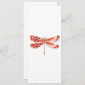 Bloemendragonfly met juwelen sakura advieskaart (Voorkant / Achterkant)