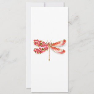 Bloemendragonfly met juwelen sakura advieskaart
