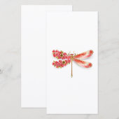 Bloemendragonfly met juwelen sakura bedankkaart (Voorkant / Achterkant)
