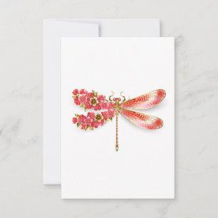 Bloemendragonfly met juwelen sakura bedankkaart