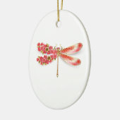 Bloemendragonfly met juwelen sakura keramisch ornament (Links)