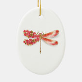Bloemendragonfly met juwelen sakura keramisch ornament (Achterkant)