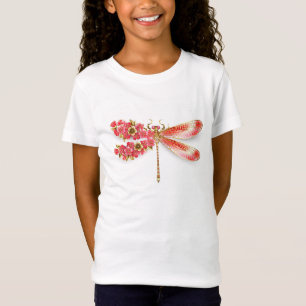 Bloemendragonfly met juwelen sakura t-shirt