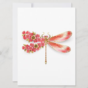Bloemendragonfly met sieraden sakura aankondiging
