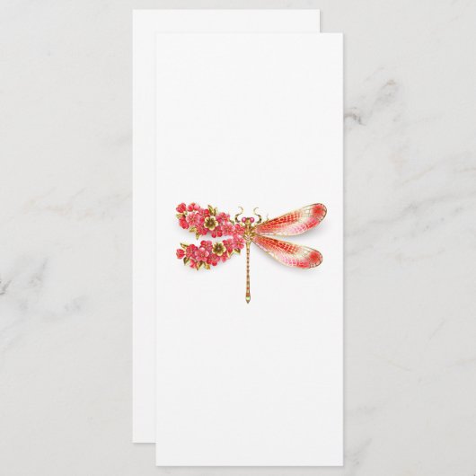 Bloemendragonfly met sieraden sakura aankondiging (Voorkant / Achterkant)
