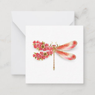 Bloemendragonfly met sieraden sakura notitiekaartje