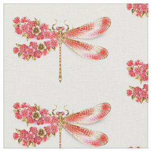 Bloemendragonfly met sieraden sakura stof
