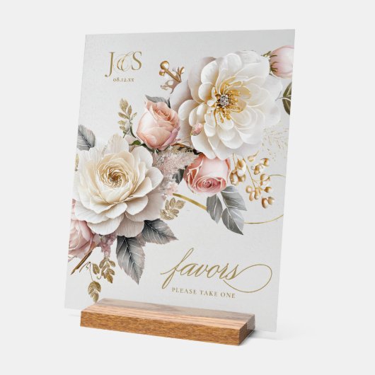 Bloemendrama bruiloft gunsten Frosted ID1022 Acryl Bord (Hoek)