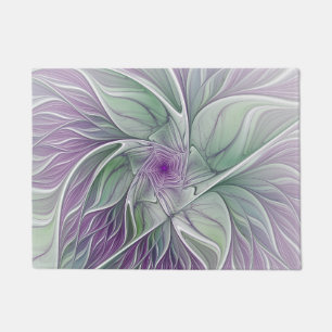 Bloemendroom, Abstracte Paarse Groene Fractale Kun Deurmat