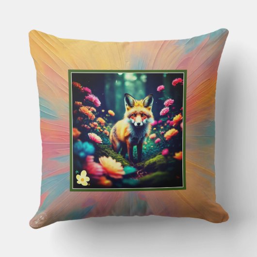 "Bloemendroom met Vos" Kussen (Achterkant)