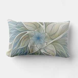 Bloemendroompatroon Abstract Blauw Khaki Fractal Buitenkussen