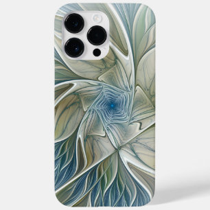Bloemendroompatroon Abstract Blauw Khaki Fractal Case-Mate iPhone 14 Pro Max Hoesje