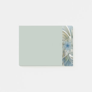 Bloemendroompatroon Abstract Blauw Khaki Fractal Post-it® Notes
