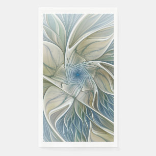 Bloemendroompatroon abstract blauw khaki fractal servet
