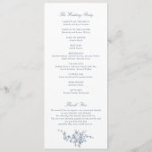 Bloemendruk Frans Toile Vintage Trouwprogramma Programma (Achterkant)