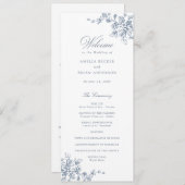 Bloemendruk Frans Toile Vintage Trouwprogramma Programma (Voorkant / Achterkant)