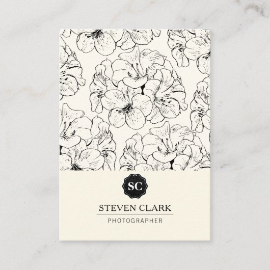 Bloemendruk / Monogram Visitekaartje (Voorkant)