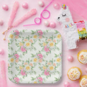 Bloemendruk papieren bordje (Feest)