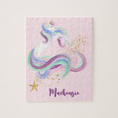 Bloemeneenhoorn Gepersonaliseerde Kinderen Legpuzzel (Verticaal)