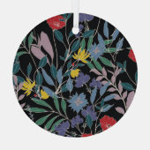 Bloemenelegantie: Abstracte  achtergrond Glas Ornament (Achterkant)