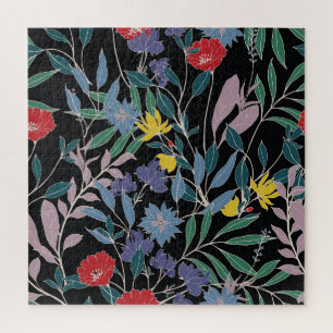 Bloemenelegantie: Abstracte achtergrond Legpuzzel