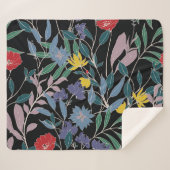 Bloemenelegantie: Abstracte  achtergrond Sherpa Deken (Voorkant (horizontaal))