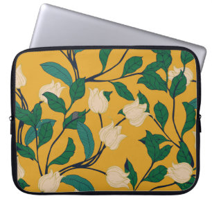 Bloemenelegantie: bladpatroon. laptop sleeve