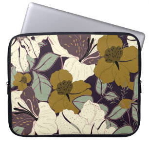 Bloemenelegantie,  bladpatroon. laptop sleeve