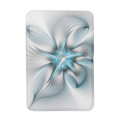 Bloemenelegantie Moderne Abstracte Blauwe Fractal  Badmat (Voorkant Verticaal)