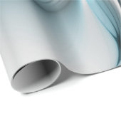 Bloemenelegantie Moderne Abstracte Blauwe Fractal  Cadeaupapier (Rol Hoek)