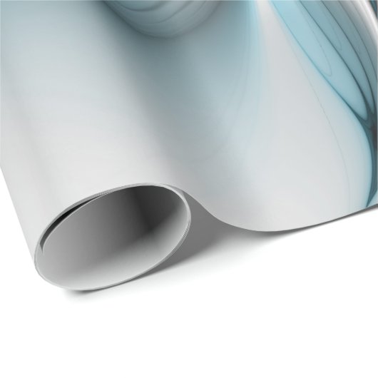 Bloemenelegantie Moderne Abstracte Blauwe Fractal  Cadeaupapier (Rol Hoek)