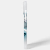 Bloemenelegantie Moderne Abstracte Blauwe Fractal Case-Mate iPhone Case (Achterkant / Links)