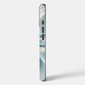 Bloemenelegantie Moderne Abstracte Blauwe Fractal Case-Mate iPhone Case (Achterkant / Links)
