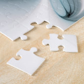 Bloemenelegantie Moderne Abstracte Blauwe Fractal Legpuzzel (Zijkant)