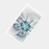 Bloemenelegantie Moderne Abstracte Blauwe Fractal Servet (Hoek)