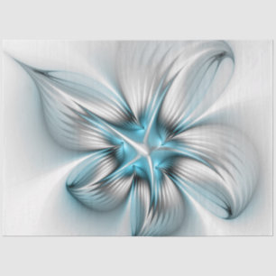 Bloemenelegantie Moderne Abstracte Blauwe Fractal Tissuepapier