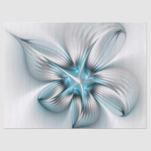 Bloemenelegantie Moderne Abstracte Blauwe Fractal Tissuepapier
